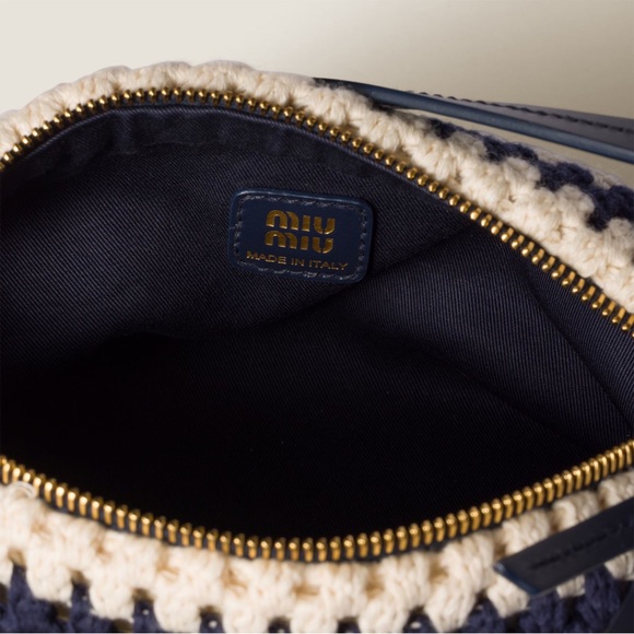 Miu Miu Striped Crochet Shoulder Bag - Picture 3 of 14
